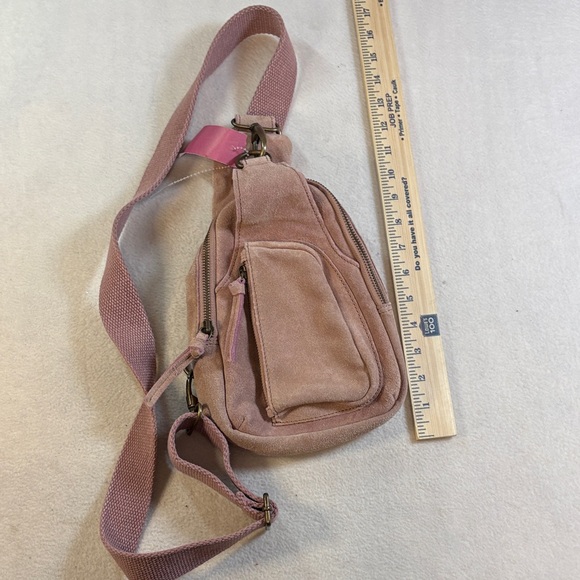 Free People Handbags - Free People Mauve Canvas Crossbody Sling Bag